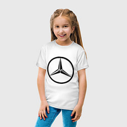 Футболка хлопковая детская Mercedes-Benz logo, цвет: белый — фото 2