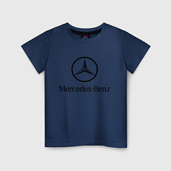 Футболка хлопковая детская Logo Mercedes-Benz, цвет: тёмно-синий