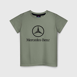 Футболка хлопковая детская Logo Mercedes-Benz, цвет: авокадо