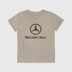 Футболка хлопковая детская Logo Mercedes-Benz, цвет: миндальный