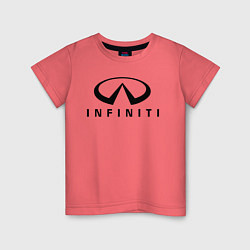 Футболка хлопковая детская Infiniti logo, цвет: коралловый