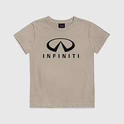 Футболка хлопковая детская Infiniti logo, цвет: миндальный