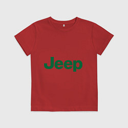 Футболка хлопковая детская Logo Jeep, цвет: красный