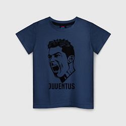 Футболка хлопковая детская Juve Ronaldo, цвет: тёмно-синий