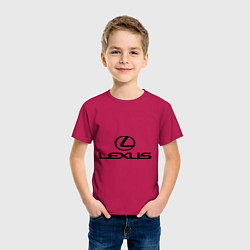 Футболка хлопковая детская Lexus logo, цвет: маджента — фото 2