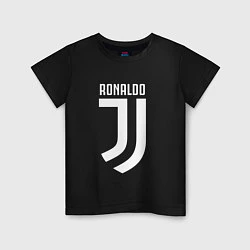 Футболка хлопковая детская Ronaldo CR7, цвет: черный