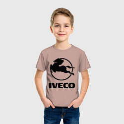 Футболка хлопковая детская Iveco, цвет: пыльно-розовый — фото 2