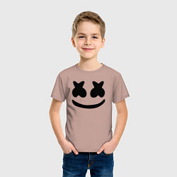 Футболка хлопковая детская Marshmello, цвет: пыльно-розовый — фото 2