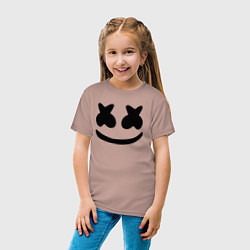 Футболка хлопковая детская Marshmello, цвет: пыльно-розовый — фото 2