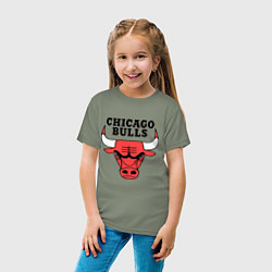 Футболка хлопковая детская Chicago Bulls, цвет: авокадо — фото 2