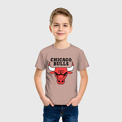 Футболка хлопковая детская Chicago Bulls, цвет: пыльно-розовый — фото 2