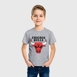 Футболка хлопковая детская Chicago Bulls, цвет: меланж — фото 2