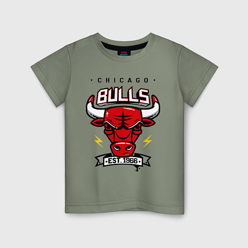 Детская футболка Chicago Bulls est. 1966 / Авокадо – фото 1