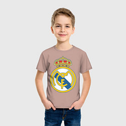 Футболка хлопковая детская Real Madrid FC, цвет: пыльно-розовый — фото 2