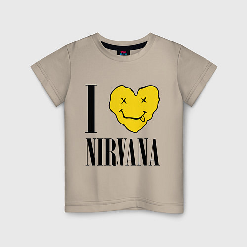 Детская футболка I love Nirvana / Миндальный – фото 1