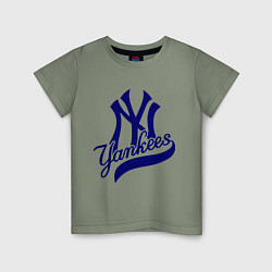 Футболка хлопковая детская NY - Yankees, цвет: авокадо