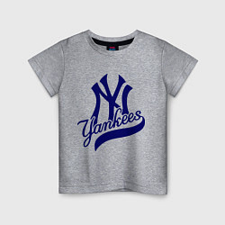 Футболка хлопковая детская NY - Yankees, цвет: меланж