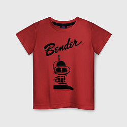 Футболка хлопковая детская Bender monochrome, цвет: красный