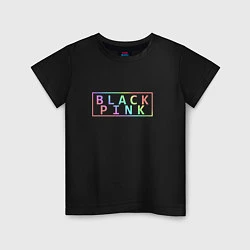 Футболка хлопковая детская Black Pink Rainbow, цвет: черный