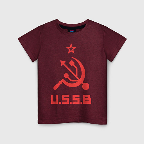 Детская футболка USSB / Меланж-бордовый – фото 1