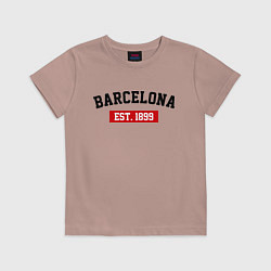 Футболка хлопковая детская FC Barcelona Est. 1899, цвет: пыльно-розовый