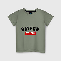 Футболка хлопковая детская FC Bayern Est. 1900, цвет: авокадо