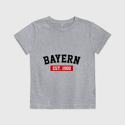 Футболка хлопковая детская FC Bayern Est. 1900, цвет: меланж