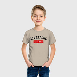 Футболка хлопковая детская FC Liverpool Est. 1892, цвет: миндальный — фото 2