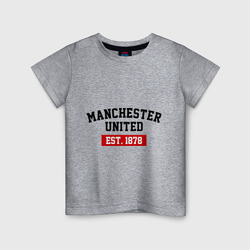 Детская футболка FC Manchester United Est. 1878 / Меланж – фото 1