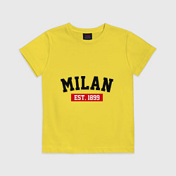 Футболка хлопковая детская FC Milan Est. 1899, цвет: желтый