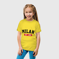 Футболка хлопковая детская FC Milan Est. 1899, цвет: желтый — фото 2