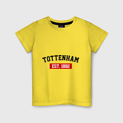 Футболка хлопковая детская FC Tottenham Est. 1882, цвет: желтый