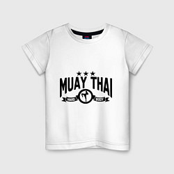 Футболка хлопковая детская Muay thai boxing цвета белый — фото 1
