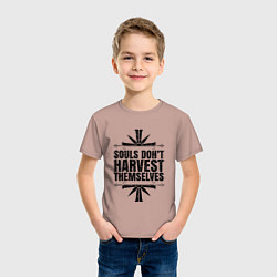 Футболка хлопковая детская Harvest Themselves, цвет: пыльно-розовый — фото 2