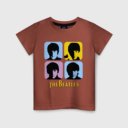 Детская футболка The Beatles: pop-art / Кирпичный – фото 1