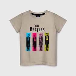 Футболка хлопковая детская Walking Beatles, цвет: миндальный