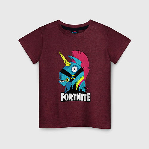 Детская футболка Fortnite Unicorn / Меланж-бордовый – фото 1