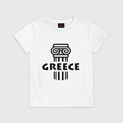 Футболка хлопковая детская Греция, цвет: белый