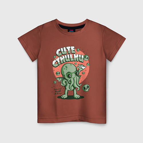 Детская футболка Cute Cthulhu / Кирпичный – фото 1