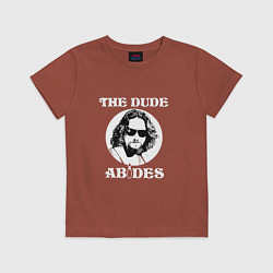 Футболка хлопковая детская The Dude Abides, цвет: кирпичный