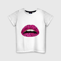 Детская футболка Pink leopard lips