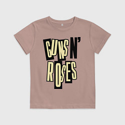 Футболка хлопковая детская Guns n Roses: cream, цвет: пыльно-розовый