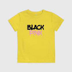 Футболка хлопковая детская Black Pink Graffiti, цвет: желтый