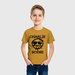 Футболка хлопковая детская HU: Charlie Scene, цвет: горчичный — фото 2
