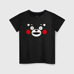 Футболка хлопковая детская Kumamon Face, цвет: черный