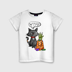 Детская футболка Black Cat: WTF?