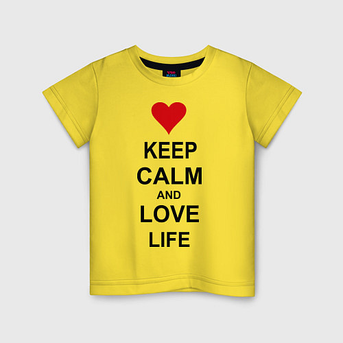 Детская футболка Keep Calm & Love Life / Желтый – фото 1