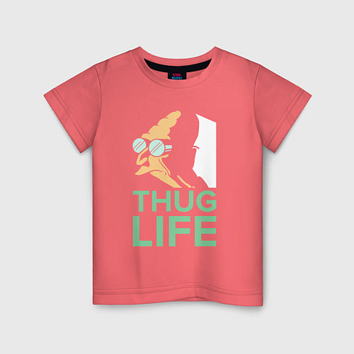 Детская футболка Zoidberg: Thug Life / Коралловый – фото 1