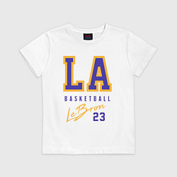 Футболка хлопковая детская Lebron 23: Los Angeles, цвет: белый