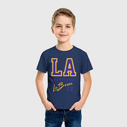 Футболка хлопковая детская Lebron 23: Los Angeles, цвет: тёмно-синий — фото 2